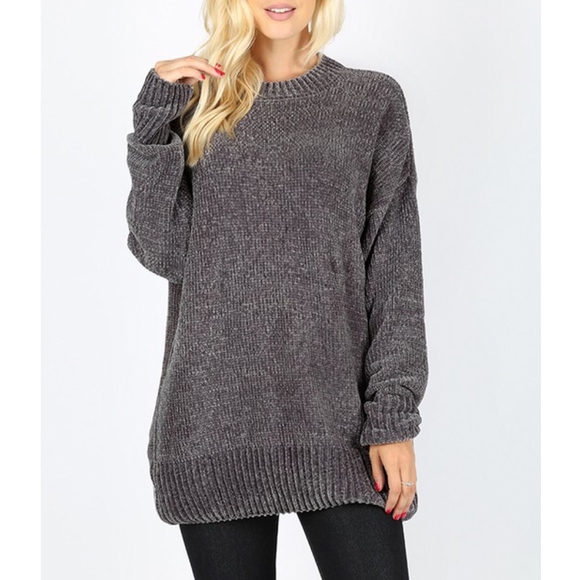 RYLEE Softest Chenille Sweater - ASH GREY - Picture 5 of 6